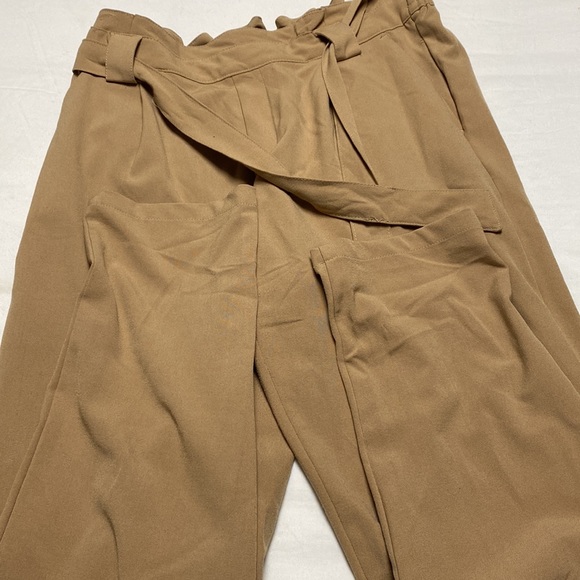 sand Coloured tie dress pants - Picture 2 of 3